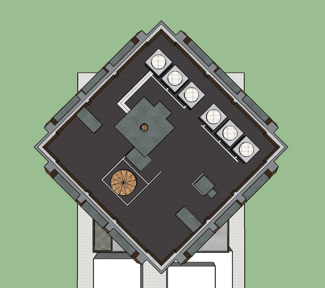 Plan view of the tower's chamfered octagonal floorplate